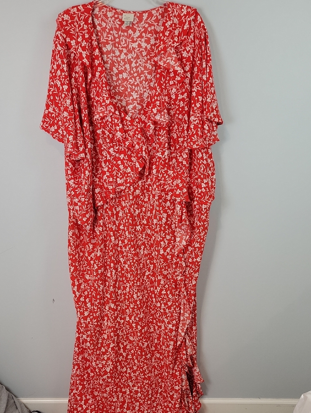 A New Day red floral maxi ruffle dress size 4X
